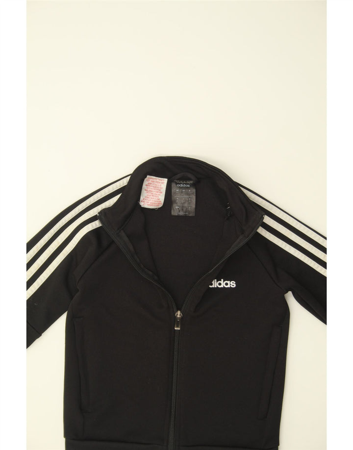ADIDAS Boys Climalite Tracksuit Top Jacket 5-6 Years Black Polyester Vintage Adidas and Second-Hand Adidas from Messina Hembry 