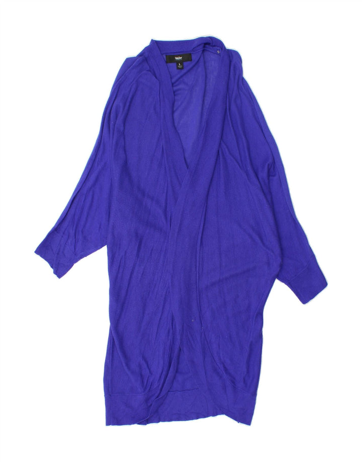 MOSSIMO Womens Longline Open Cardigan Sweater UK 16 Large Blue Nylon Vintage Mossimo and Second-Hand Mossimo from Messina Hembry 