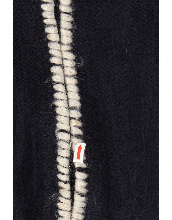 VINTAGE Γυναικείο μανίκι 1/2 Bolero Jumper UK 16 Large Navy Blue Floral