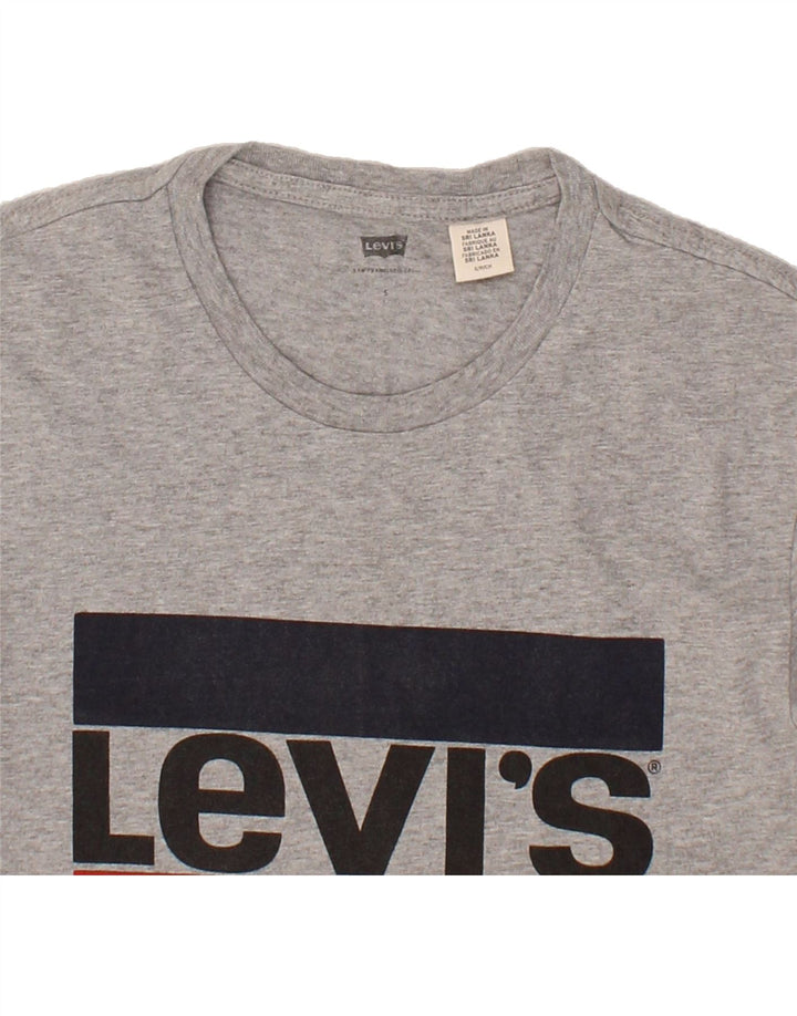 LEVI'S Mens Graphic T-Shirt Top Small Grey Cotton Vintage Levi's and Second-Hand Levi's from Messina Hembry 