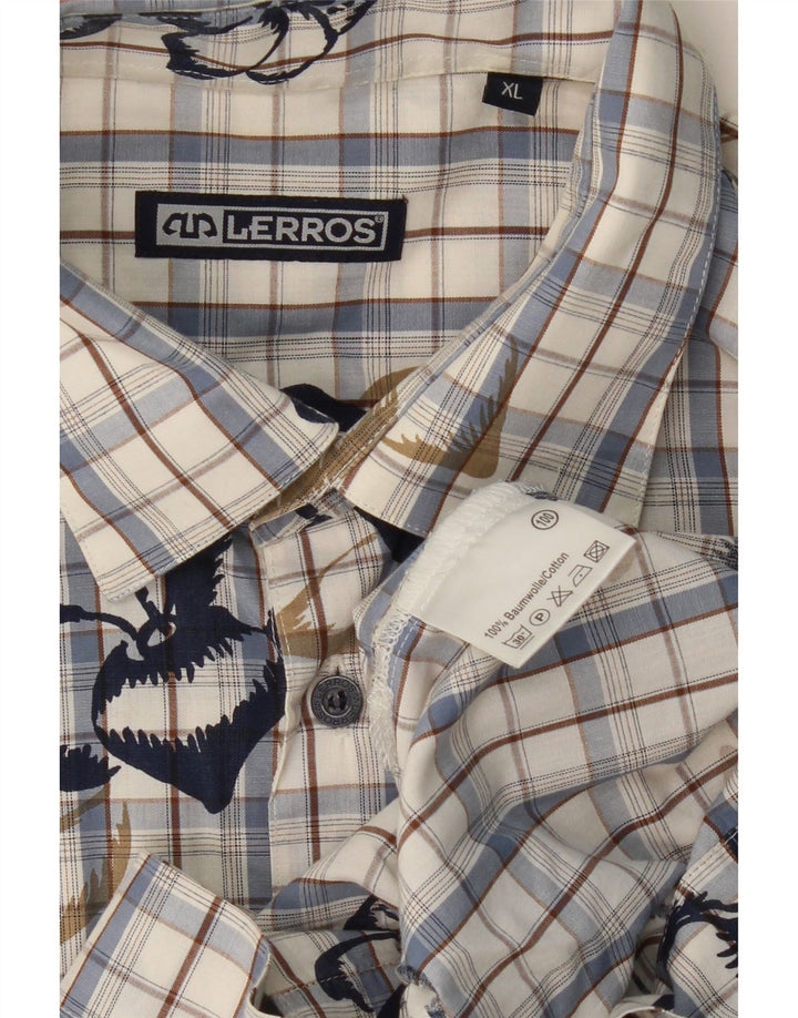 Ανδρικό κοντομάνικο πουκάμισο LERROS XL Μπλε βαμβακερό