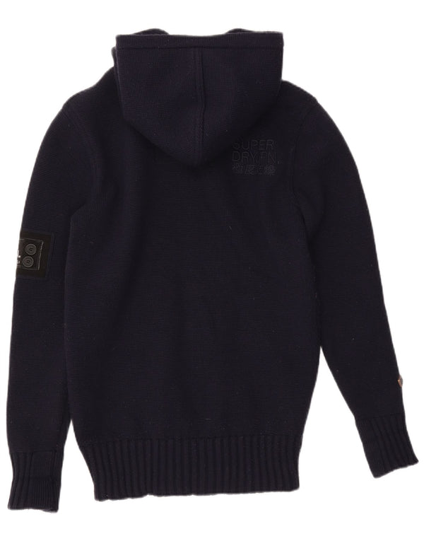 Superdry Ανδρικό γραφικό πουλόβερ με κουκούλα και λαιμό, μικρό ναυτικό μπλε