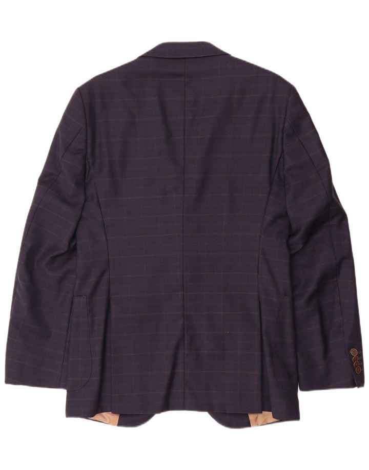 Tommy Hilfiger Mens Tailored Blazer Jacket IT 46 Small Navy Blue Check