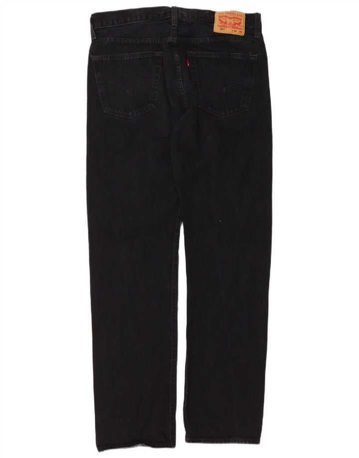 Levi's Mens 501 Straight Jeans W34 L34 Μαύρο βαμβακερό