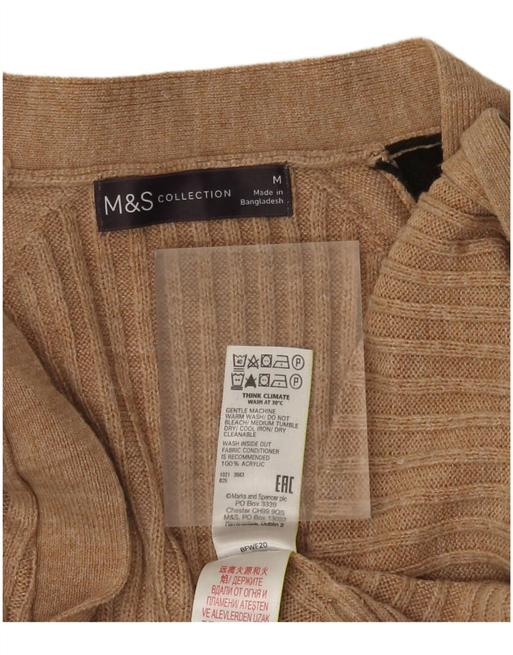 Marks & Spencer Γυναικείο ανοιχτό πουλόβερ ζακέτα UK 12 μεσαίο μπεζ χρώμα
