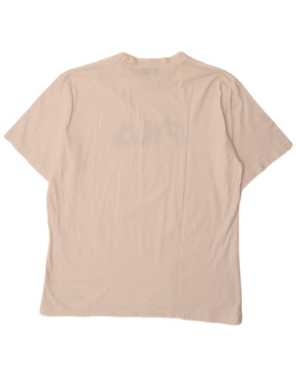 Ανδρικό κανονικό γραφικό μπλουζάκι Fila Top IT 58 2XL Λευκό βαμβακερό