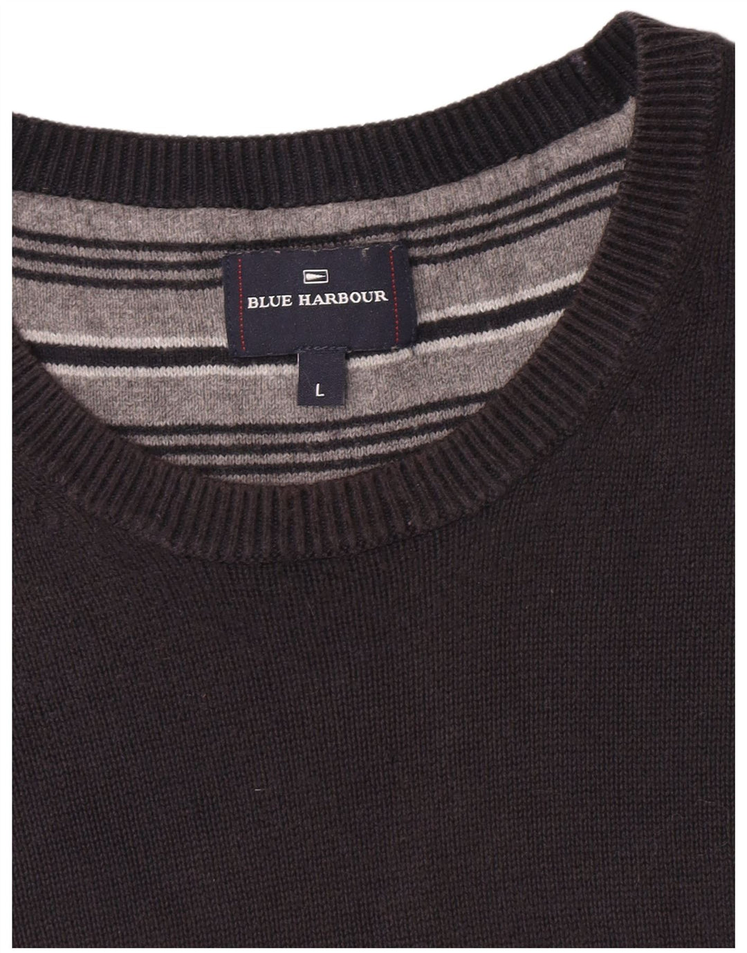 Marks & Spencer Ανδρικό μπλε πουλόβερ με λαιμόκοψη Harbor Crew Large Navy Blue