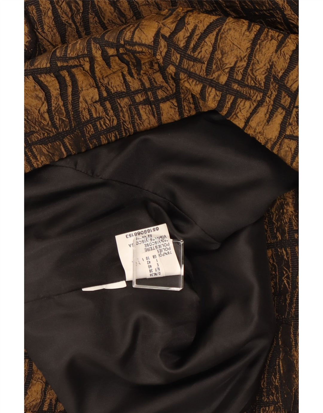 VINTAGE Γυναικείο σακάκι 3/4 μανίκι UK 10 Μικρό καφέ γεωμετρικό