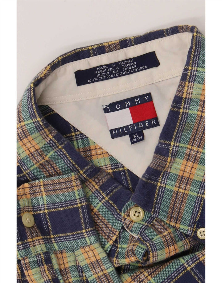 Ανδρικό πουκάμισο Tommy Hilfiger XL Blue Check Cotton