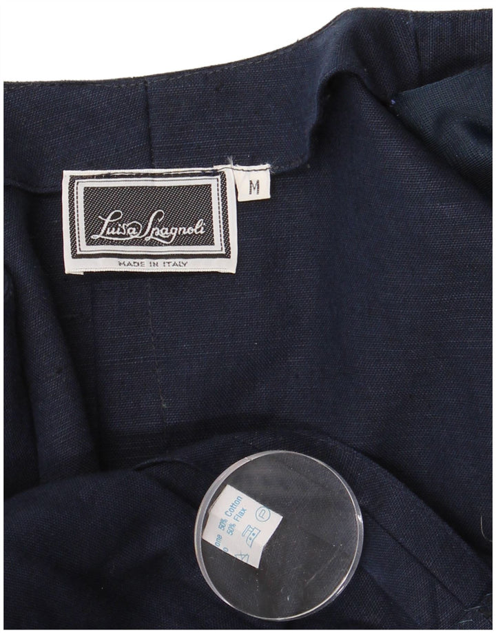 Luisa Spagnoli Γυναικείο κοντομάνικο μπολερό μπλουζάκι UK 12 μεσαίο μπλε βαμβακερό