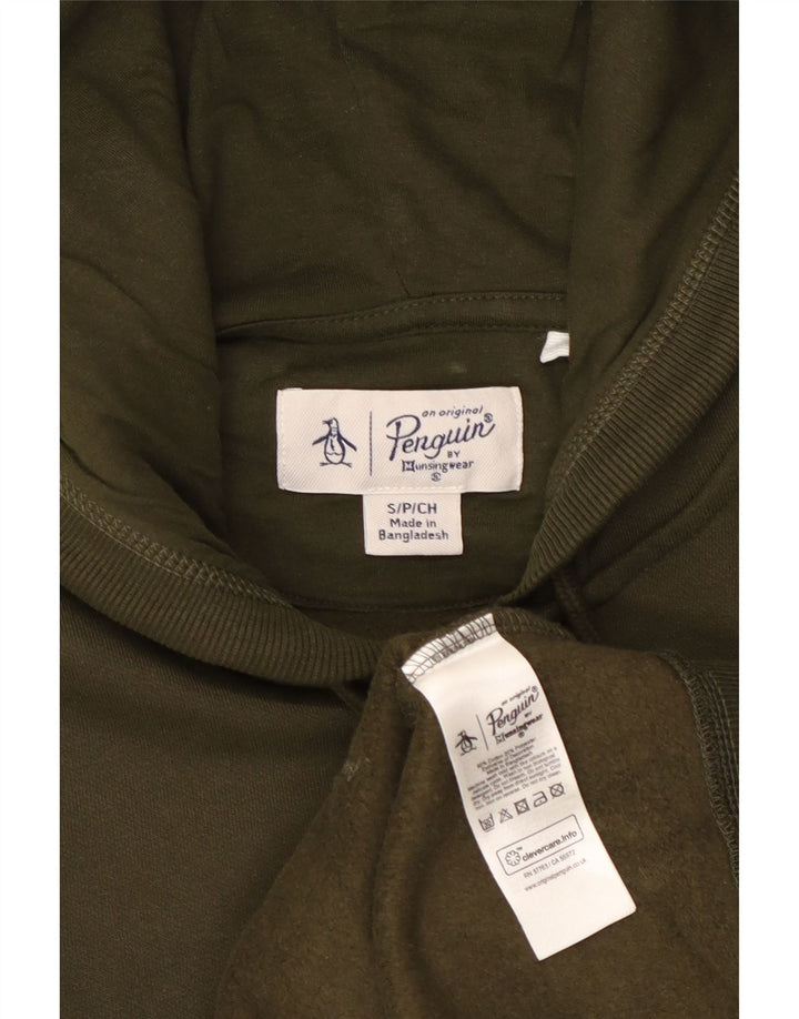 Ανδρικό πουλόβερ με κουκούλα με φερμουάρ PENGUIN Μικρό χακί βαμβακερό