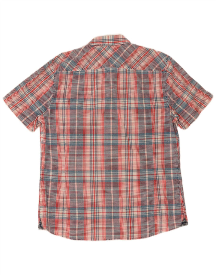 Ανδρικό κοντομάνικο πουκάμισο Guess XL Πολύχρωμο καρό βαμβακερό