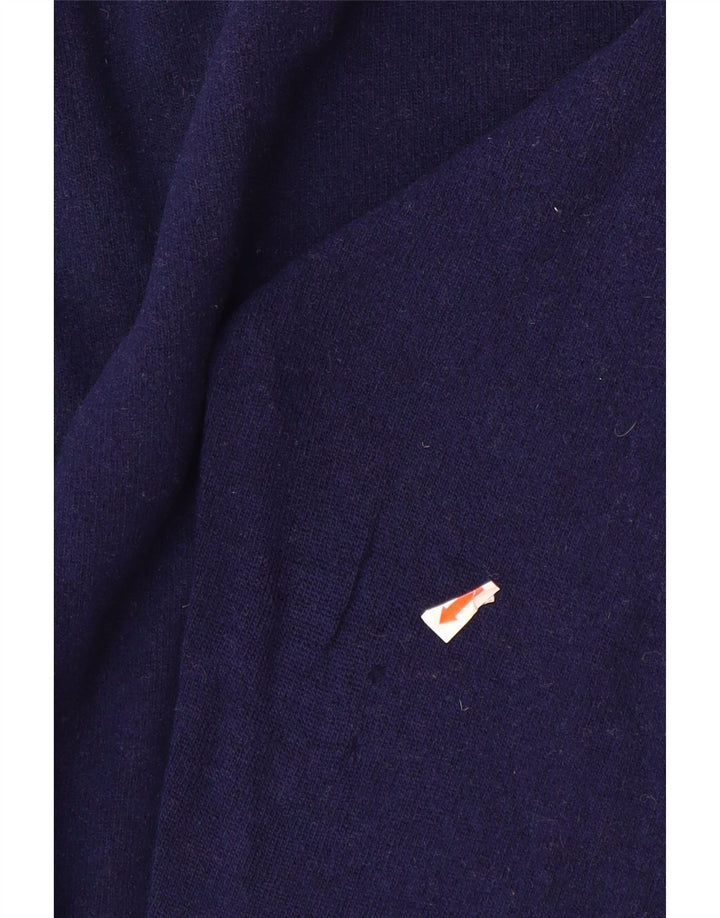 BENETTON Boys Cardigan πουλόβερ 13-14 ετών Μαλλί Navy Blue