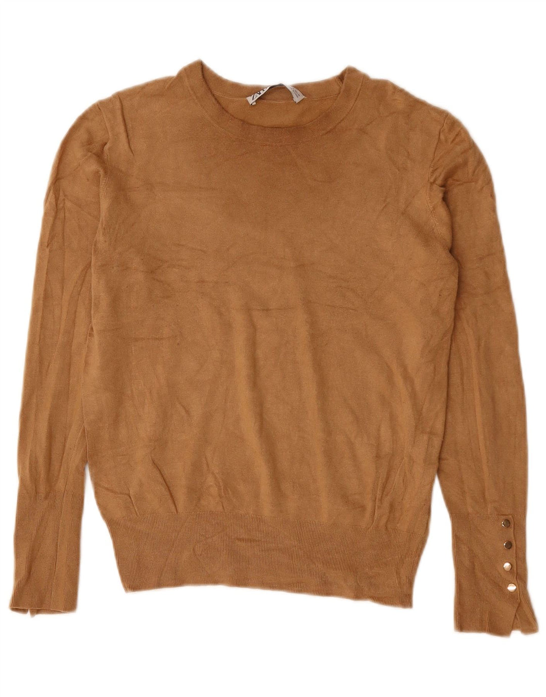 ZARA Γυναικείο πουλόβερ με λαιμόκαυστο UK 12 μεσαίο καφέ βισκόζη