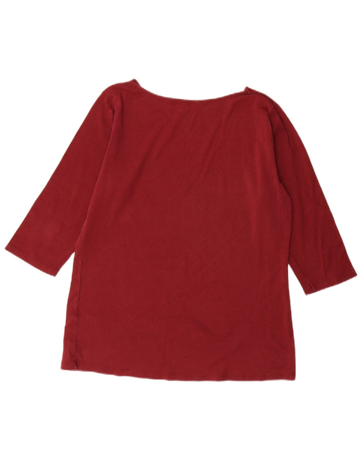 Zara Γυναικείο Μπλουζάκι 3/4 Μανίκι UK 18 XL Κόκκινο