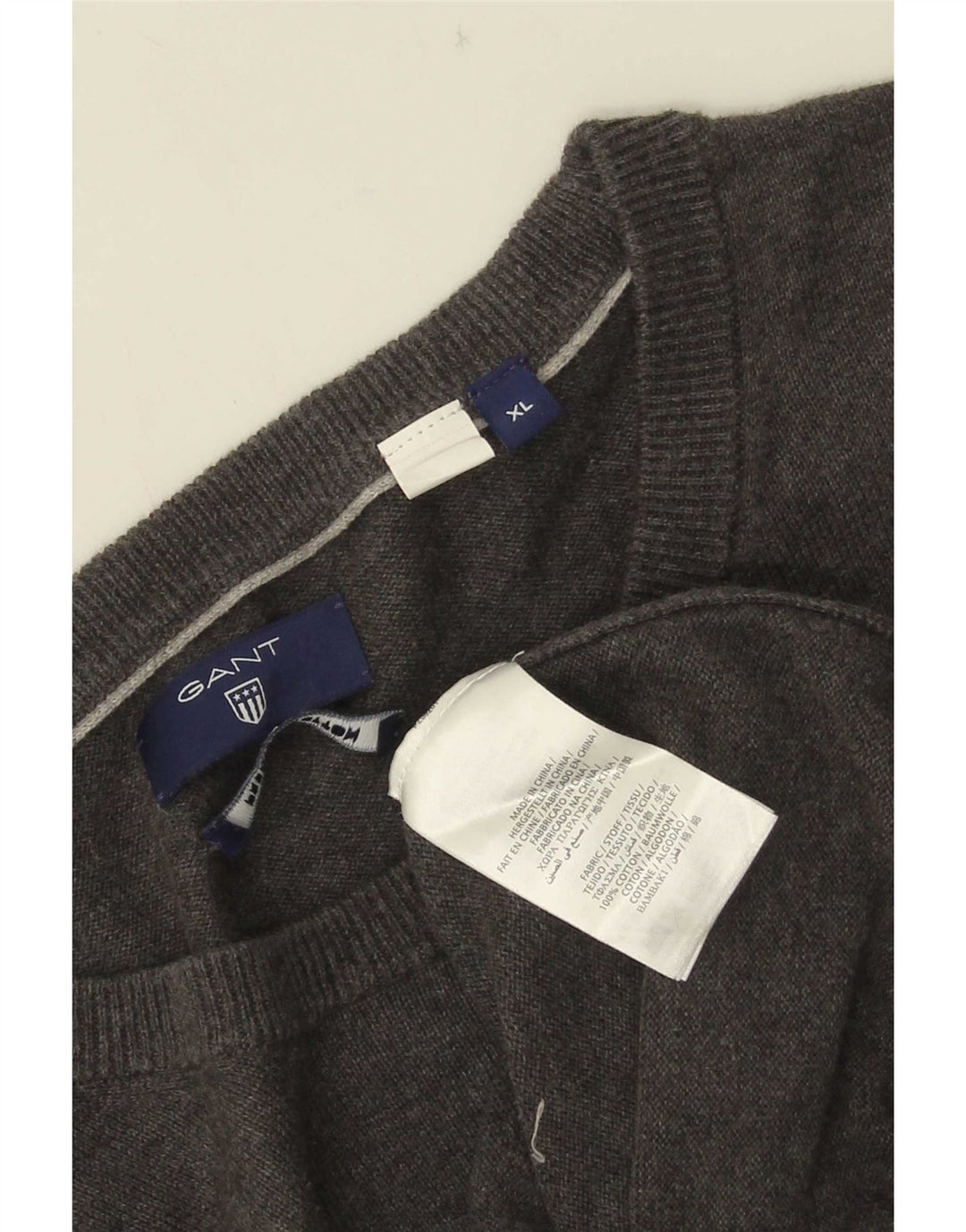 Ανδρικό πουλόβερ Gant Crew Neck Jumper XL Γκρι βαμβακερό