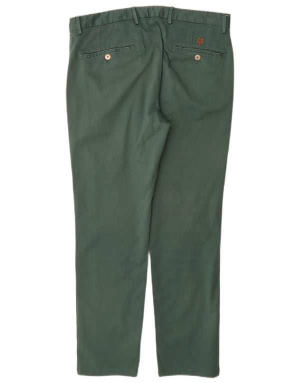 Massimo Dutti Ανδρικό παντελόνι Chino με λεπτή εφαρμογή EU 42 Large W32 L30 Πράσινο βαμβακερό