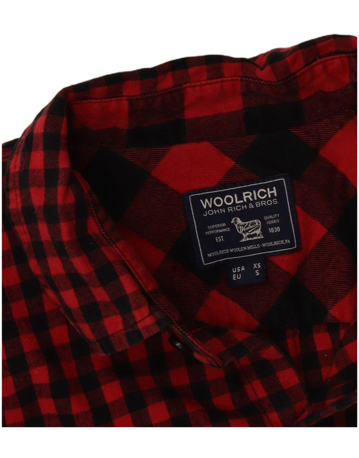 WOOLRICH Mens Flannel Shirt Small Red Gingham Cotton