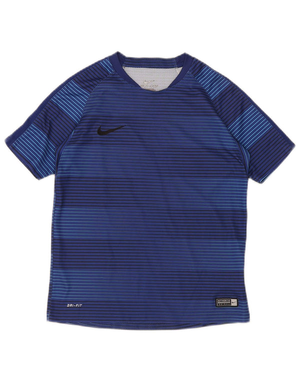 Μπλουζάκι Nike Boys Dri Fit Top 10-11 ετών Μεσαίο μπλε ριγέ πολυεστέρα