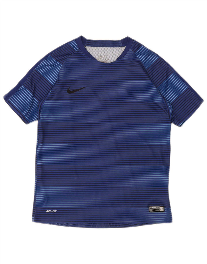 Μπλουζάκι Nike Boys Dri Fit Top 10-11 ετών Μεσαίο μπλε ριγέ πολυεστέρα