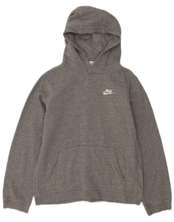 Nike Girls Hoodie Jumper 13-14 Years XL Γκρι βαμβακερό