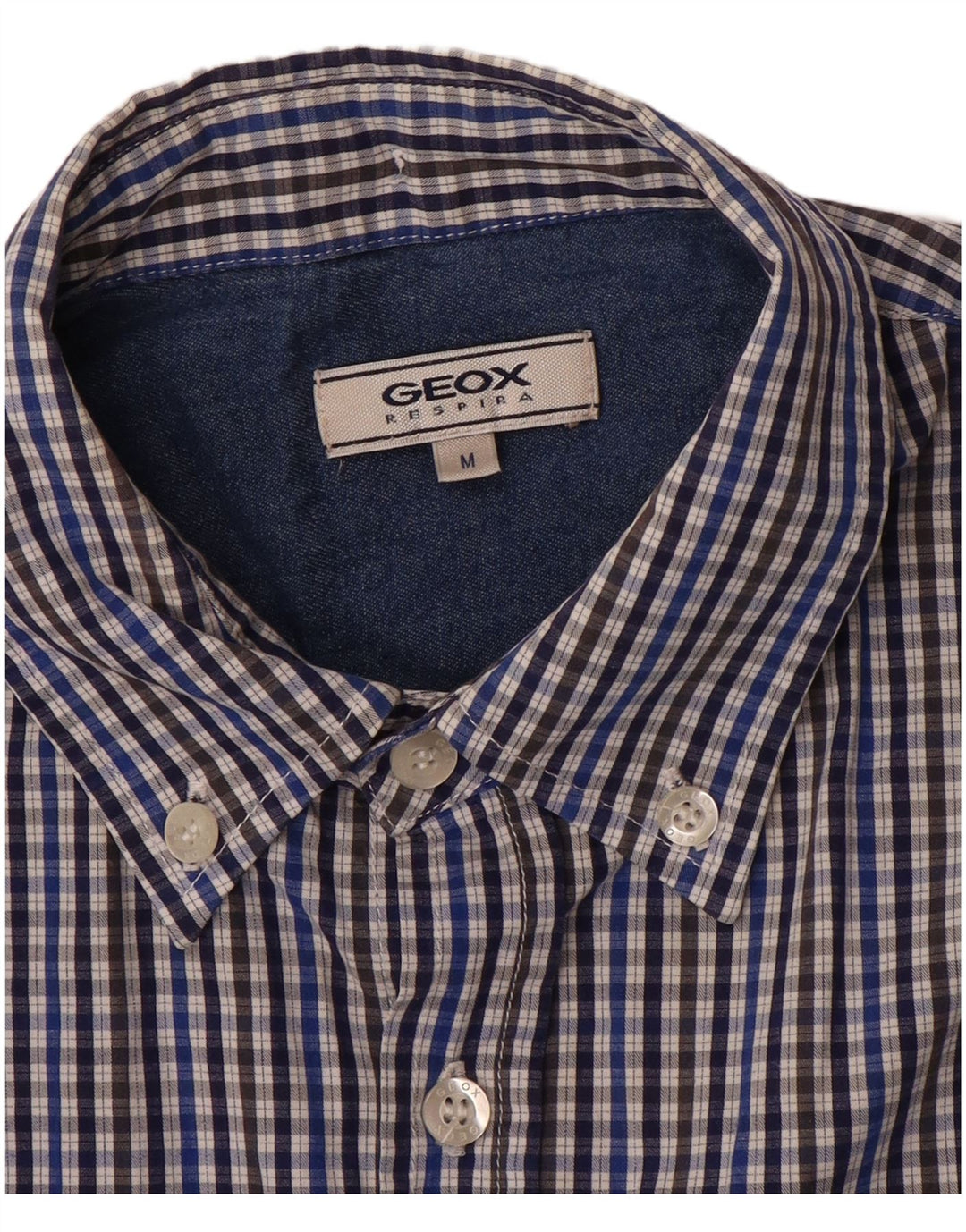 Ανδρικό πουκάμισο Geox Respira με μεσαίο μπλε Gingham