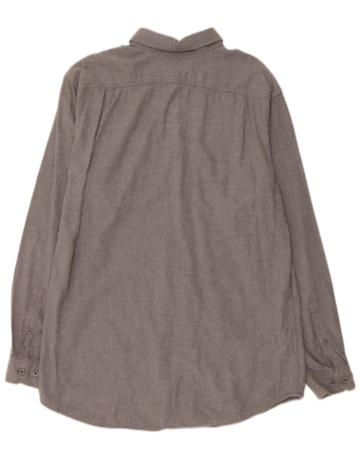 EDDIE BAUER Ανδρικό ψηλό κλασικό πουκάμισο φανελένιο μεγάλο γκρι βαμβακερό