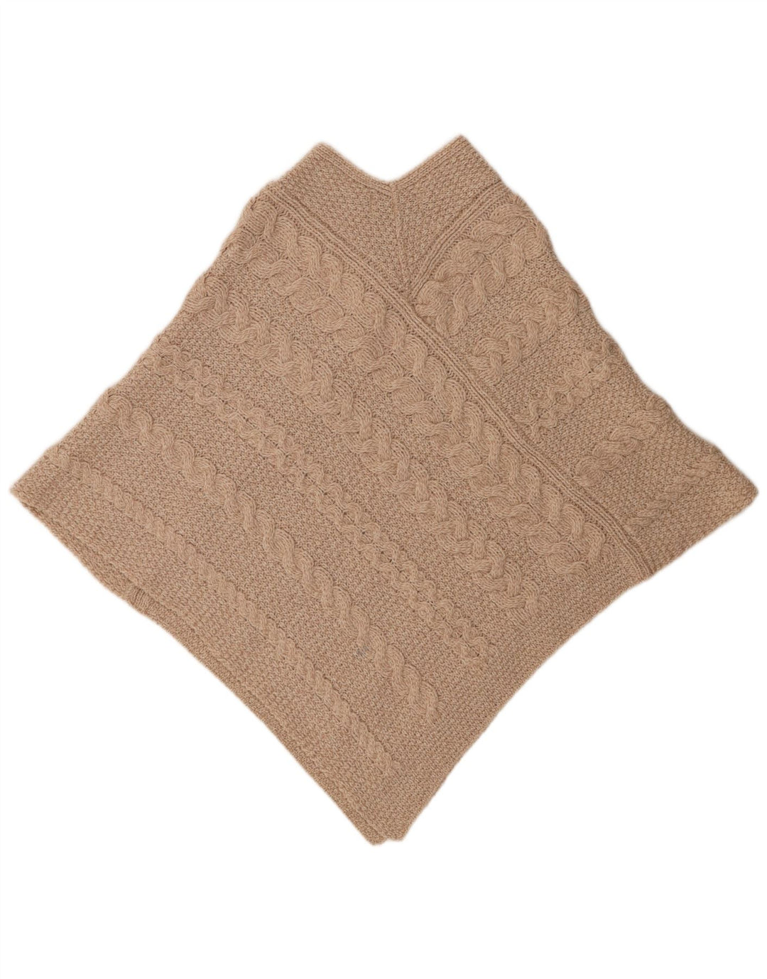 Aran Crafts Γυναικεία υπερμεγέθη Poncho Jumper UK 10 Small Beige Wool Merino