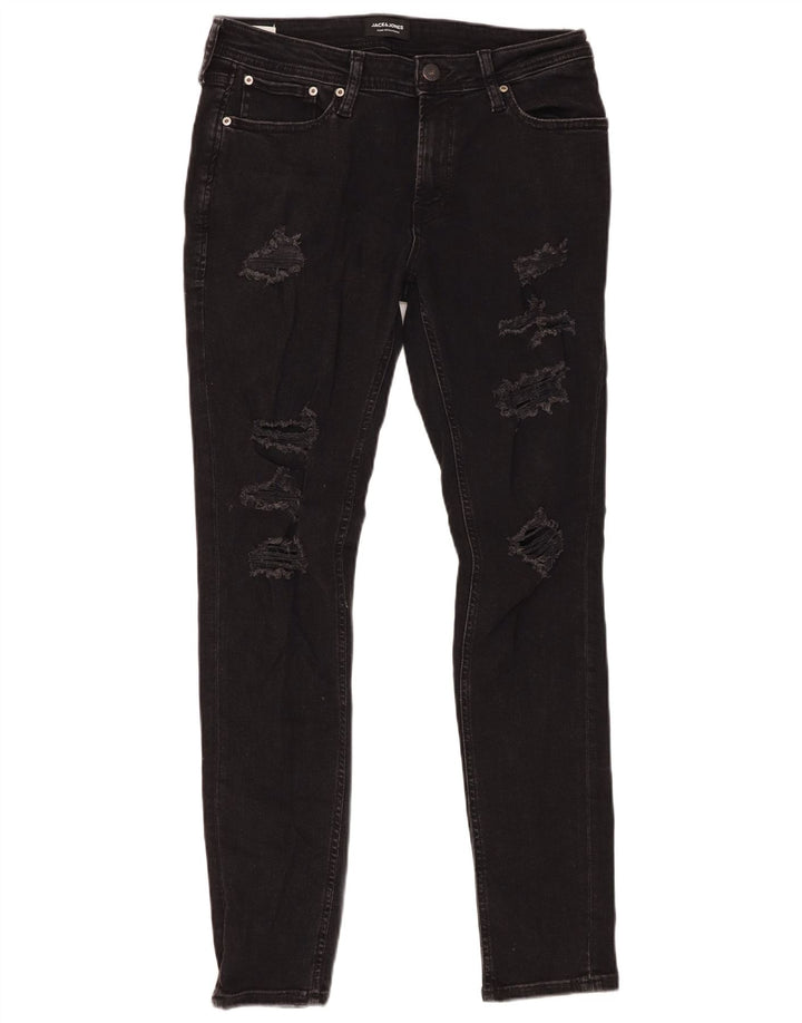 Jack & Jones Ανδρικό στενό τζιν W32 L32 Μαύρο βαμβακερό