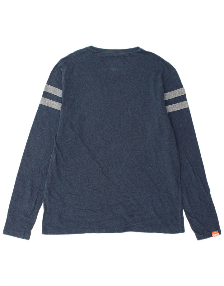 Ανδρικό μπλουζάκι SUPERDRY μακρυμάνικο 2XL Navy Blue Colourblock Βαμβακερό
