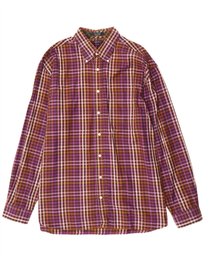 Ανδρικό πουκάμισο Gant Regular Fit XL Purple Gingham Cotton