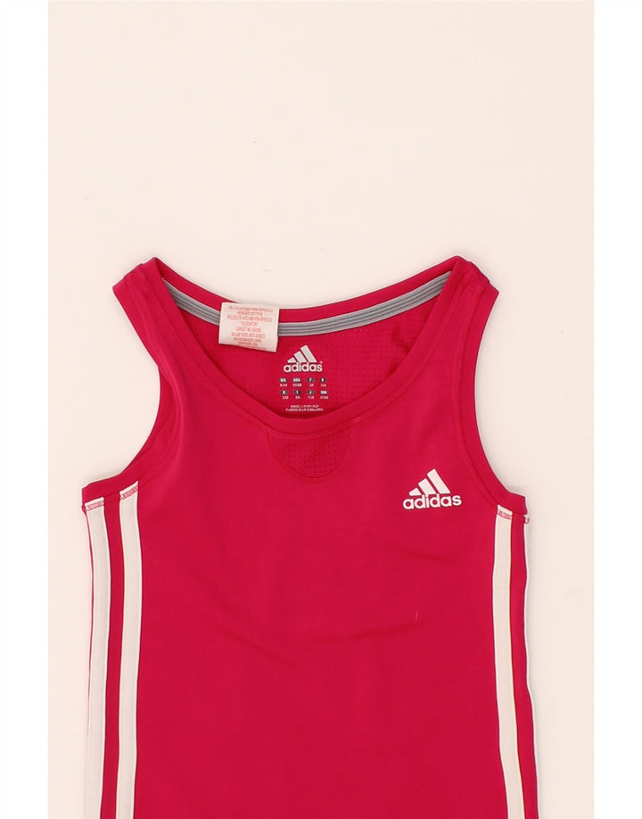 ADIDAS Girls Climacool Vest Top 4-5 Years Pink Polyester Vintage Adidas and Second-Hand Adidas from Messina Hembry 