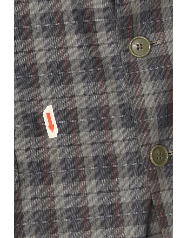 Vintage Ανδρικό σακάκι με 2 κουμπιά UK 40 Large Grey Check Cotton