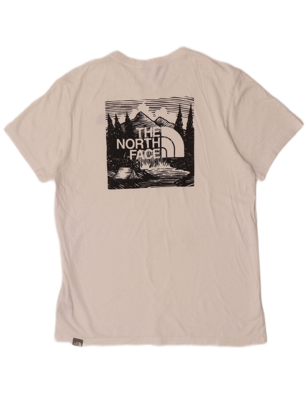 Ανδρικό γραφικό T-Shirt North Face Top από μεσαίο λευκό βαμβακερό