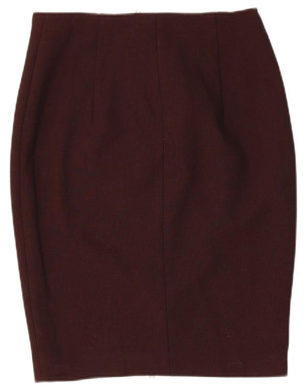 Zara Womens Pencil Skirt Medium W28  Maroon Viscose