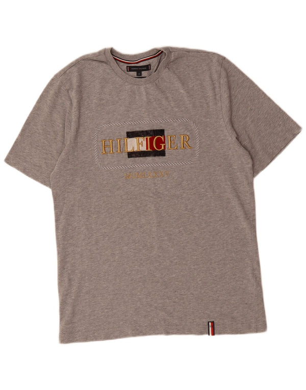Ανδρικό γραφικό T-Shirt Tommy Hilfiger Top Μεσαίο γκρι βαμβακερό