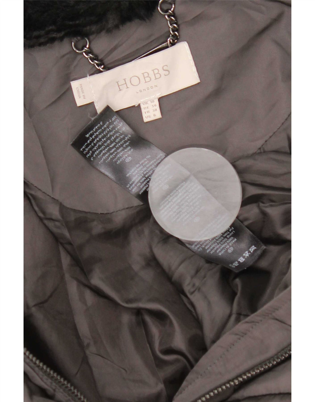 Hobbs Γυναικείο παλτό UK 10 Small Grey Polyester