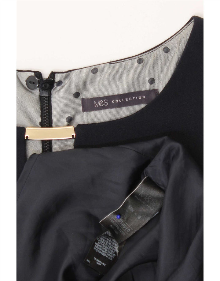 Γυναικείο φόρεμα με θήκη Marks & Spencer UK 8 Small Navy Blue Polyester