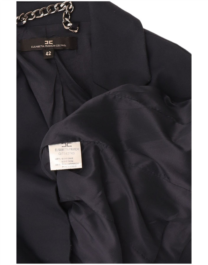 Elisabetta Franchi Γυναικείο σακάκι 2 κουμπιών σακάκι IT 42 Medium Navy Blue