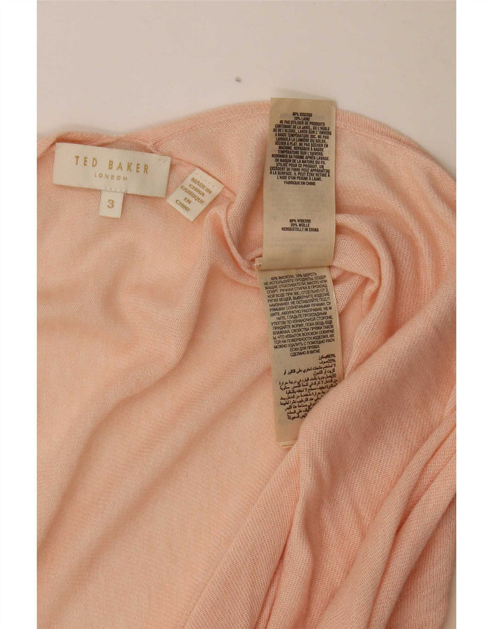 Ted Baker Γυναικείο πουλόβερ Longline Ζακέτα Μέγεθος 3 Μεσαίο Ροζ