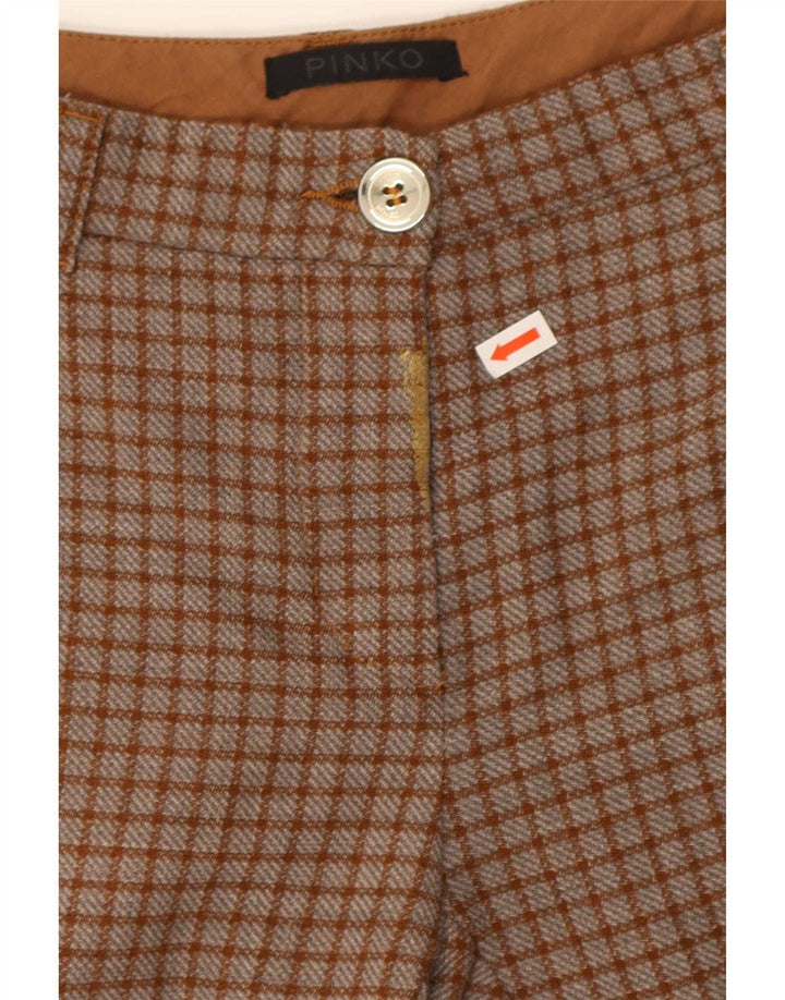 Pinko Γυναικείο Slim παντελόνι Chino W26 L26 Brown Check Polyester
