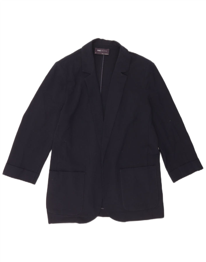 Marks & Spencer Γυναικείο μπουφάν ανοιχτό 3/4 μανίκι UK 12 Medium Navy Blue