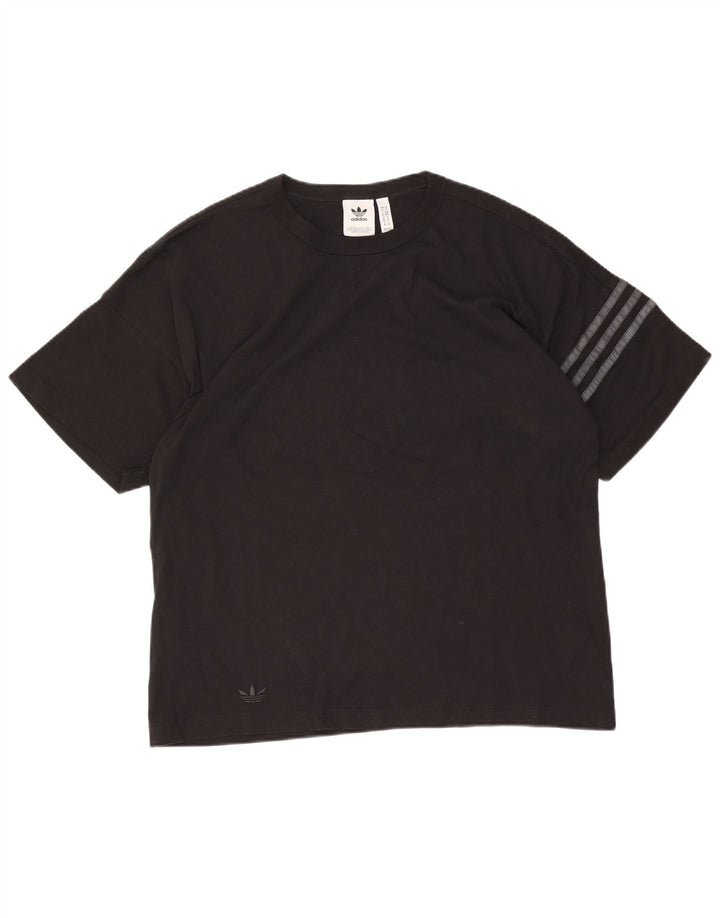 Ανδρικό T-Shirt Adidas Τοπ μεσαίο μαύρο βαμβακερό