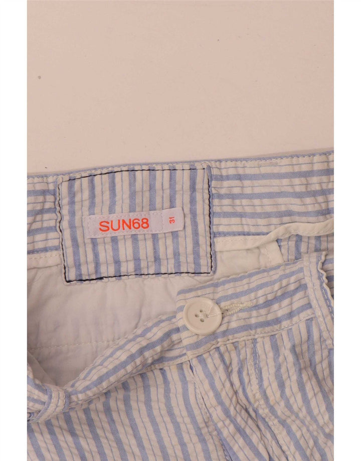 Sun68 Ανδρικό σορτς Chino W31 Βαμβακερό μεσαίο μπλε ριγέ