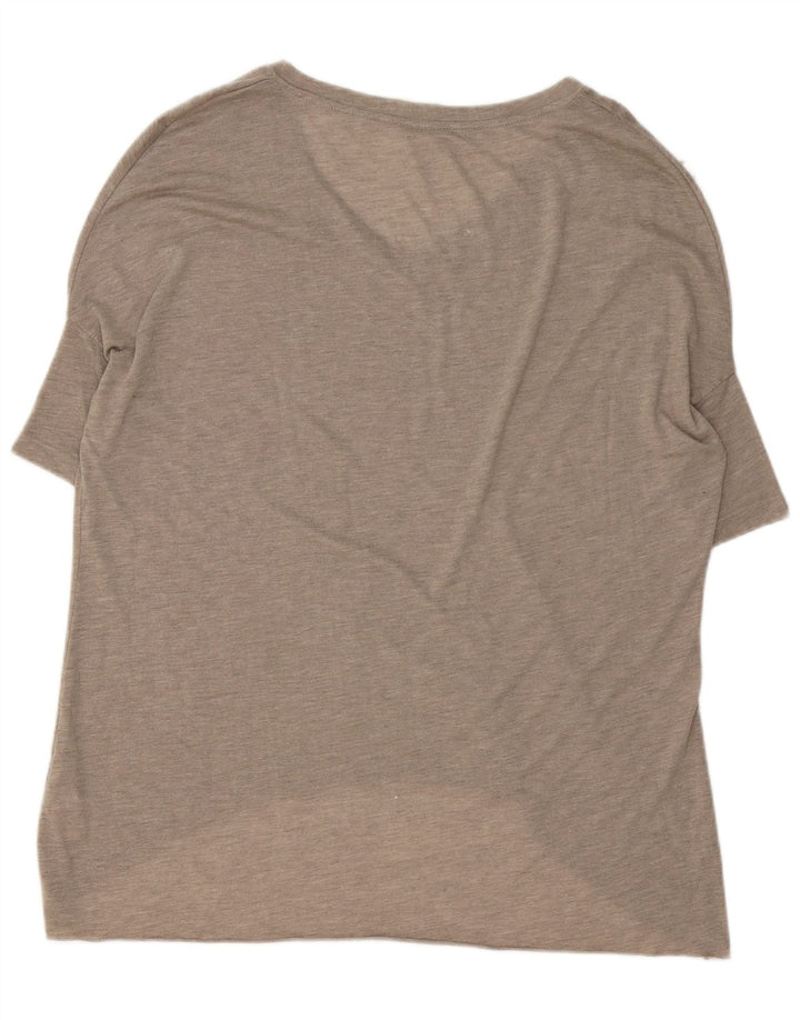 Zara Γυναικείο T-Shirt Oversized Top UK 10 Small Beige Polyester