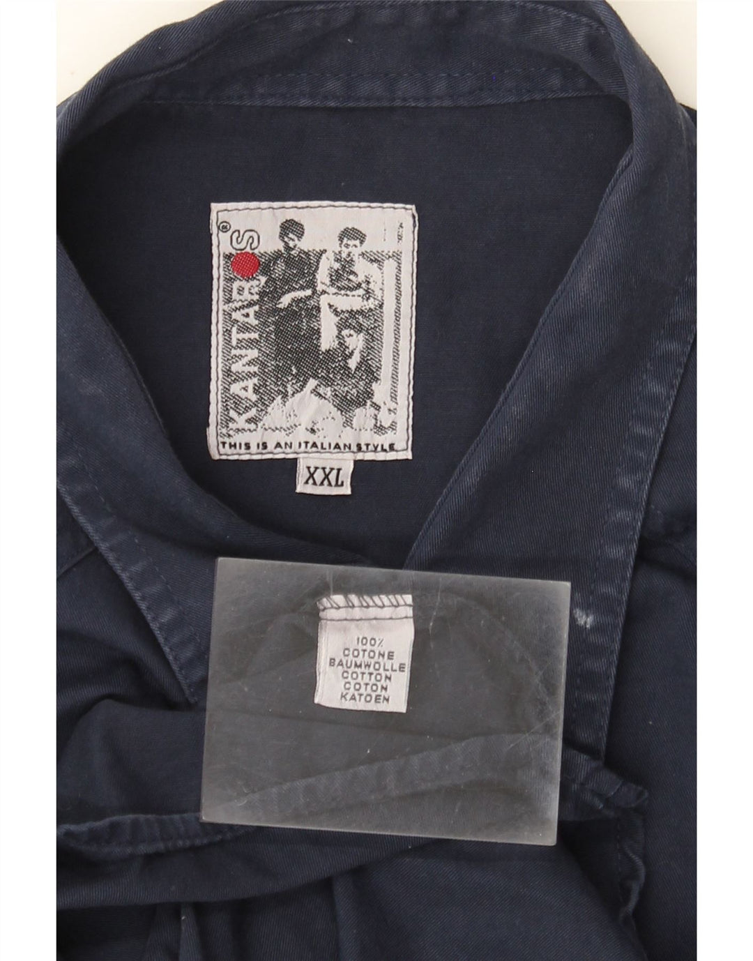 Kantaros Ανδρικό πουκάμισο 2XL Navy Blue Cotton