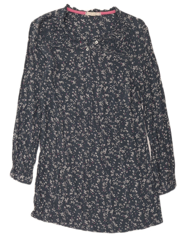 White Stuff Γυναικείο μακρυμάνικο φόρεμα Shift UK 8 Small Navy Blue Floral