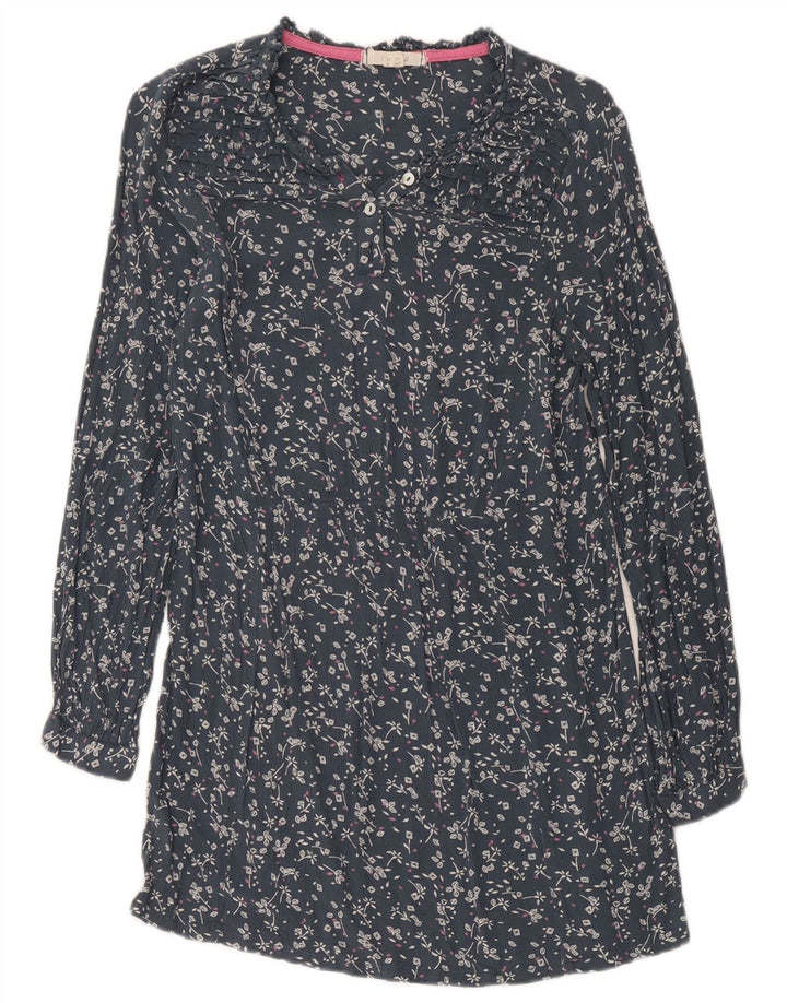 White Stuff Γυναικείο μακρυμάνικο φόρεμα Shift UK 8 Small Navy Blue Floral