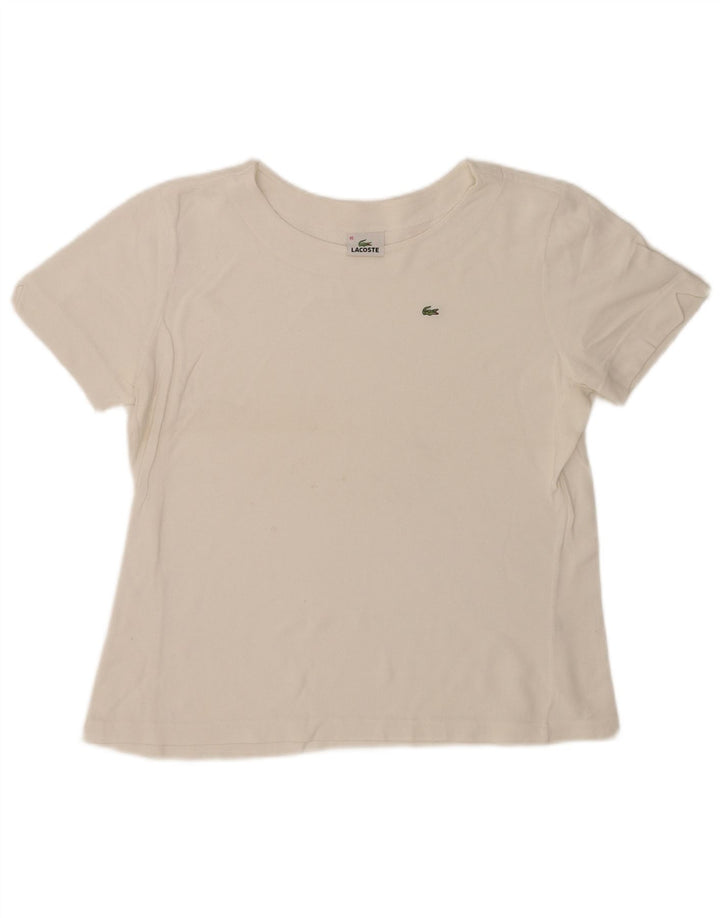 Γυναικείο T-Shirt Lacoste Top Size 46 XL Λευκό βαμβακερό