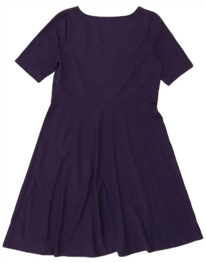 MARKS & SPENCER Γυναικείο φόρεμα A-Line UK 14 Medium Navy Blue Floral